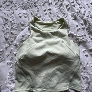 Light mint color long line sports bra crop top Lululemon-4